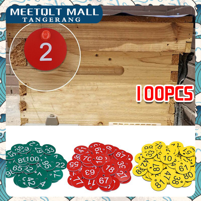 

Beekeeping Tag Premium 100pcs Numbered Husbandry Tags Cocok Untuk Pemantauan Koloni Breeding