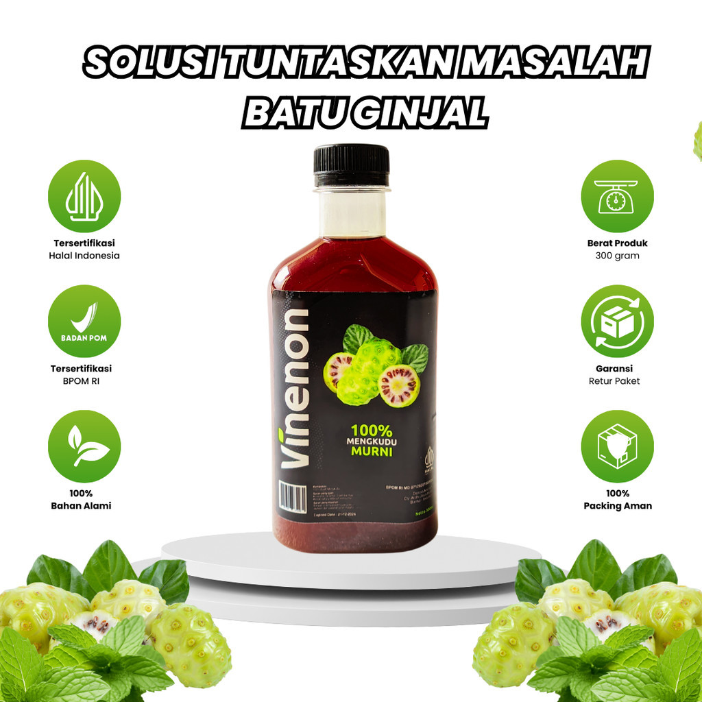 

Cuka Mengkudu Vinenon 100% Herbal Alami Sehatkan Ginjal Lancarkan Purin Turunkan Kolesterol