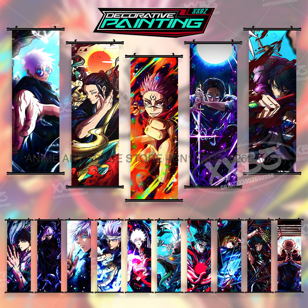

Jujutsu Kaisen HD Print Poster Wall Artwork Scrolls Pictures Anime Figures Satoru Gojo Canvas Home Decoration Hanging Painting