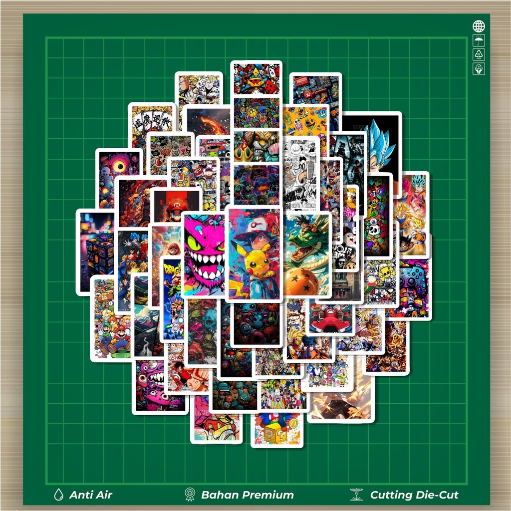 

HOT 50 PCS STIKER Stiker Mix Anime Cartoon Poster Stiker Fashion Cars Decal Dingin Kartu Album Custom Vinyl Anti Air- Sticker Aesthetic Buku Journal Koper Casing HP Tablet Laptop Helm Motor Botol Minum