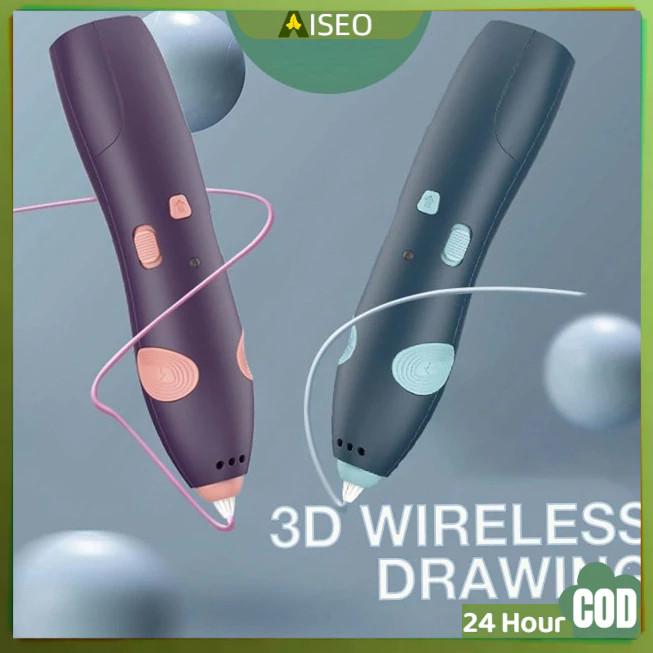 

【MURAH COD】Wireless 3D Stereoscopic Printing Pen 3D Printer Arts Pen Making Doodle Arts Crafts / Free PCL Filament / for 3D Drawing