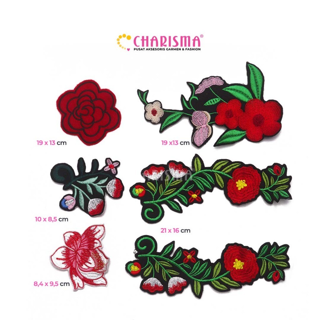 Charisma Aplikasi Bordir Bunga - Aksesoris Baju/Tempelan Bordir