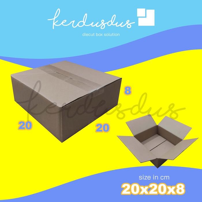 

20x20x8 cm kardus box karton kotak packing packaging POLOS SHEET