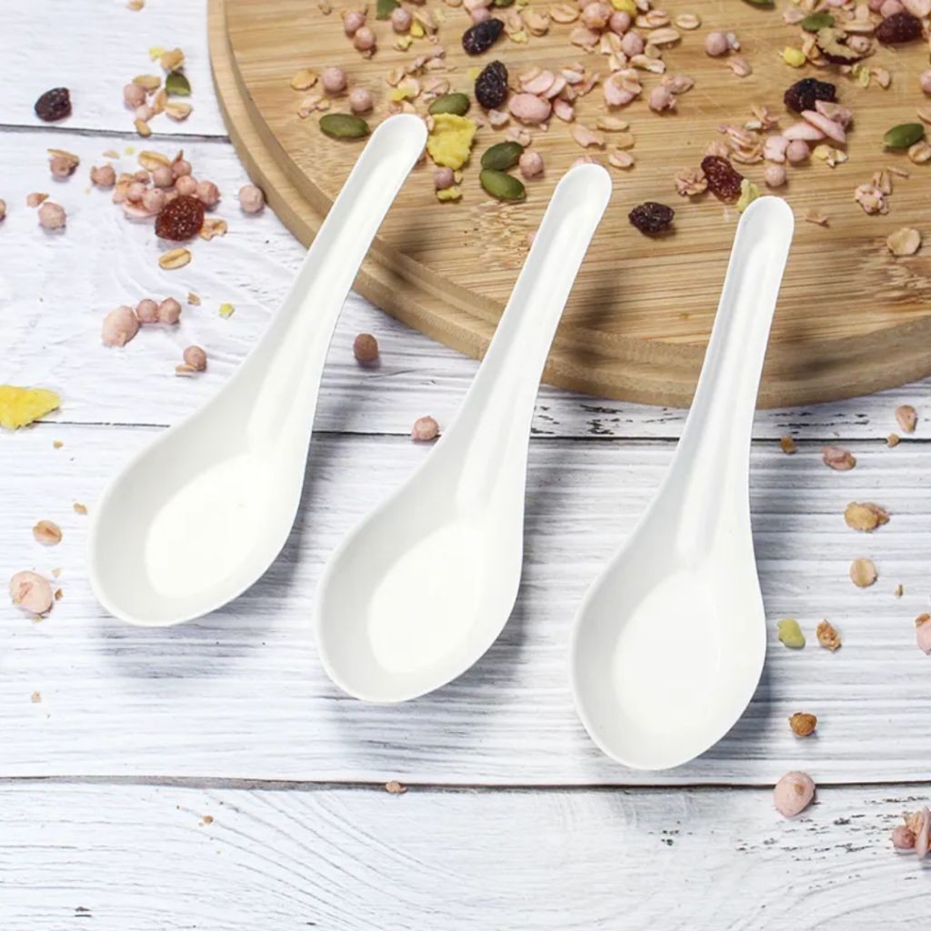 SENDOK BEBEK MELAMIN PUTIH | SENDOK SUP | SENDOK BUBUR MELAMIN | SENDOK BEBEK PLASTIK MELAMIN