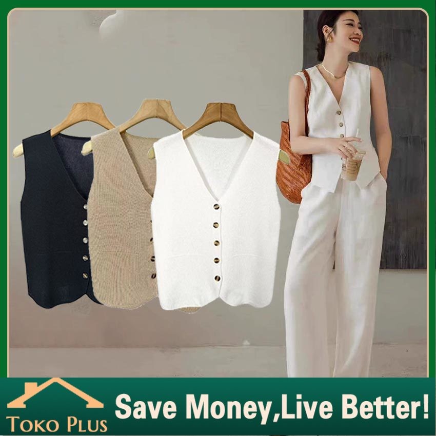 VEST Wanita korean style - Vest Atasan Wanita Crop - Rompi Sleeveless Top - Vest Wanita | Atasan Rom