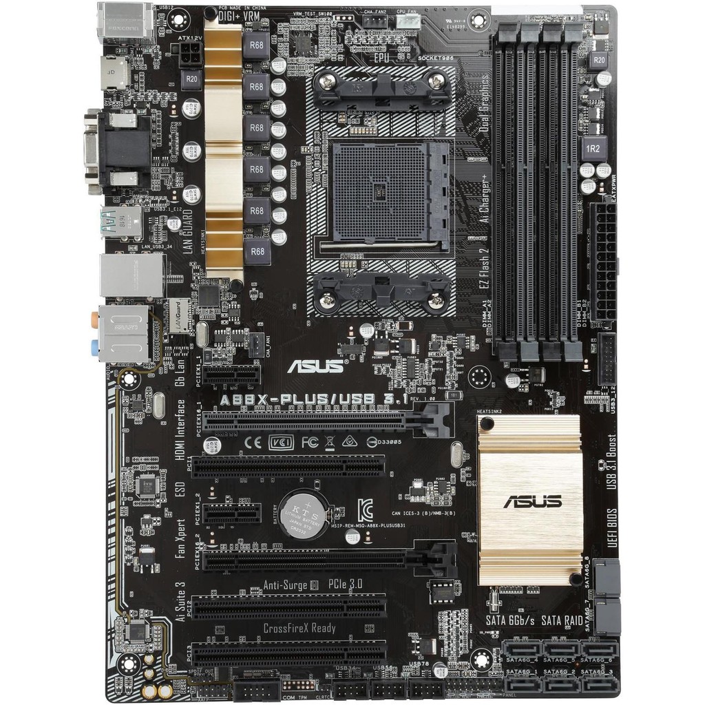 ASUS A88X-PLUS/USB 3.1Motherboards AMD A88X DDR3 64GB Socket FM2 FM2+ PCI-E 3.0 support AMD A10-5800