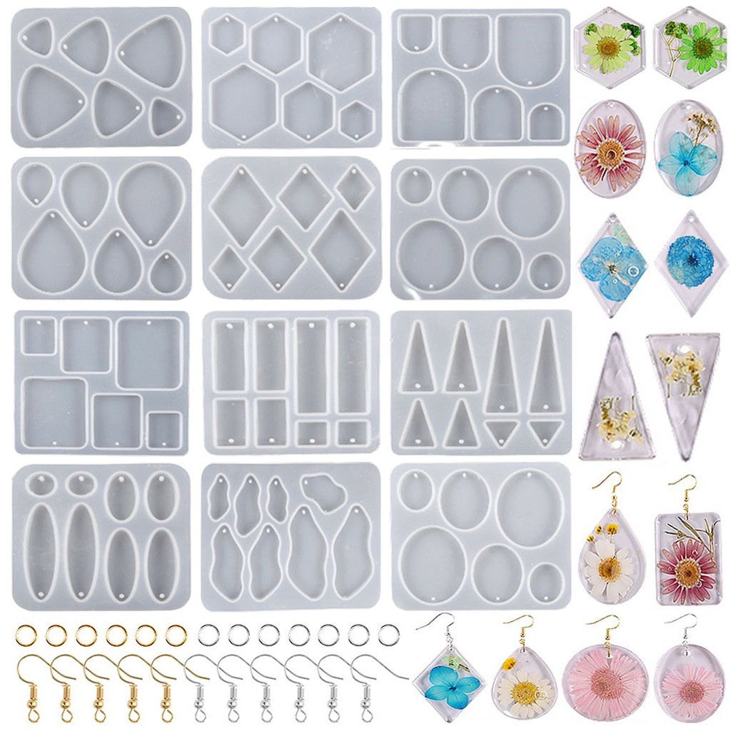 

Geometric Earring Pendant Silicone Mold For Epoxy Resin DIY Earring Keychain Necklace Charms Resin Silicone Mold Jewelry Making