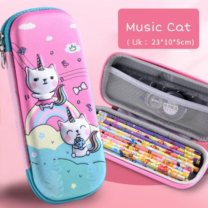 

Terbaru Tempat Kotak Pensil Motif Kartun Karakter Unicorn 3D Bahan EVA Untuk Anak Perempuan Laki Laki Unisex Anti Air Import - KP01 - Music Cat