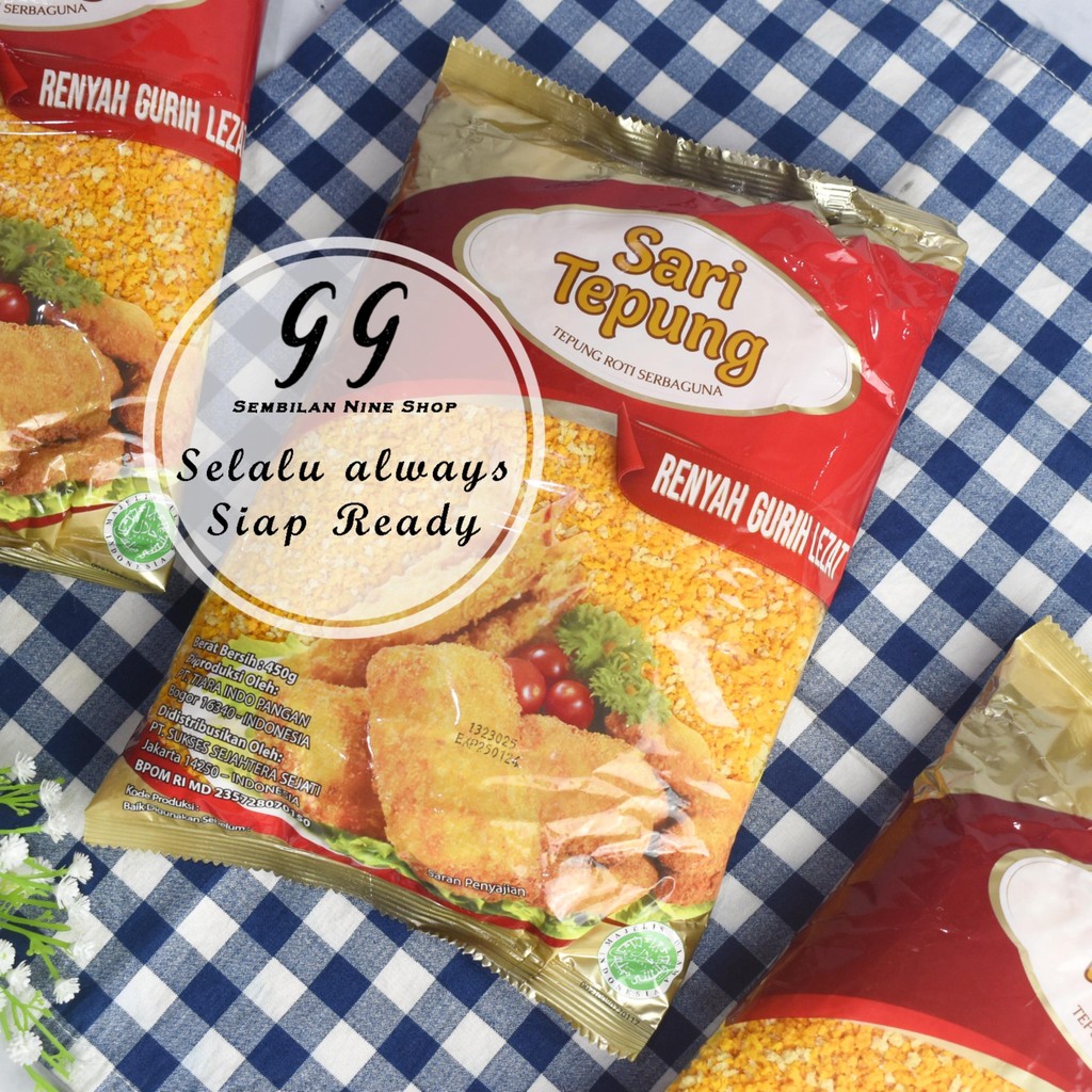 

Tepung Roti SARI TEPUNG 450 GRAM Bread Crumbs Crumb Panir Serbaguna