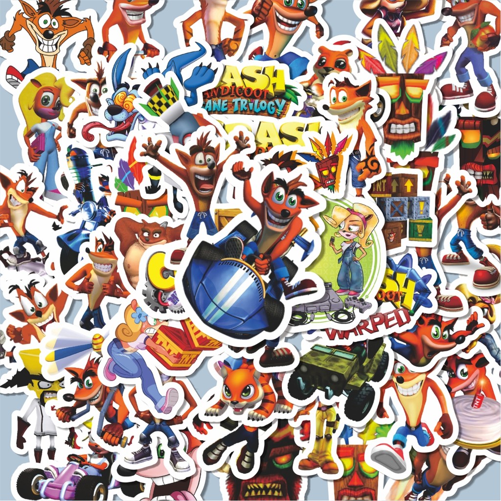 

100PCS Lucu Stiker Game Series Crash Bandicoot Character 1 Stiker Aesthetic Stiker Anti Air Stikers Berperekat Waterproof sticker decal buat Motor Helm Buku Journal Koper Casing HP Laptop Botol Minum Hadiah anak