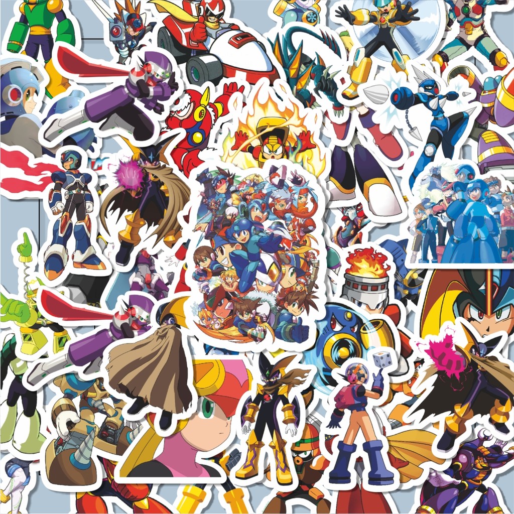 

100PCS Lucu Stiker Capsom Series Megaman Universe Character Mix 1 Stiker Aesthetic Stiker Anti Air Stikers Berperekat Waterproof sticker decal buat Motor Helm Buku Journal Koper Casing HP Laptop Botol Minum Hadiah anak