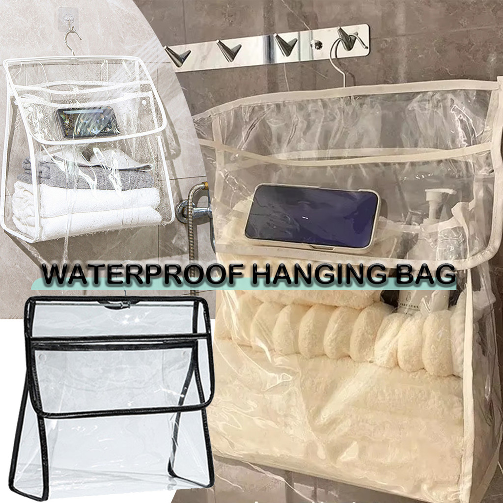 Tas sabun mandi Waterproof Handuk Baju Anti Cipratan Air Peralatan Mandi Transpara Penyimpanan
