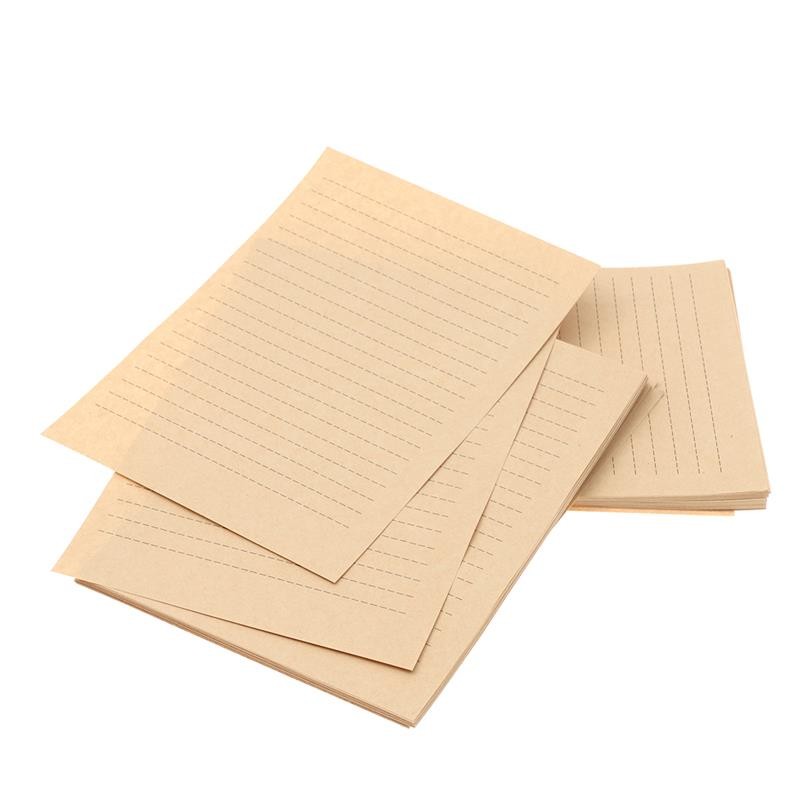 

50/100 Sheets A5 Vintage Kraft Paper Vintage Lined Kraft Letter Paper Writing Paper To Write A Letter Calligraphy 21 X15cm