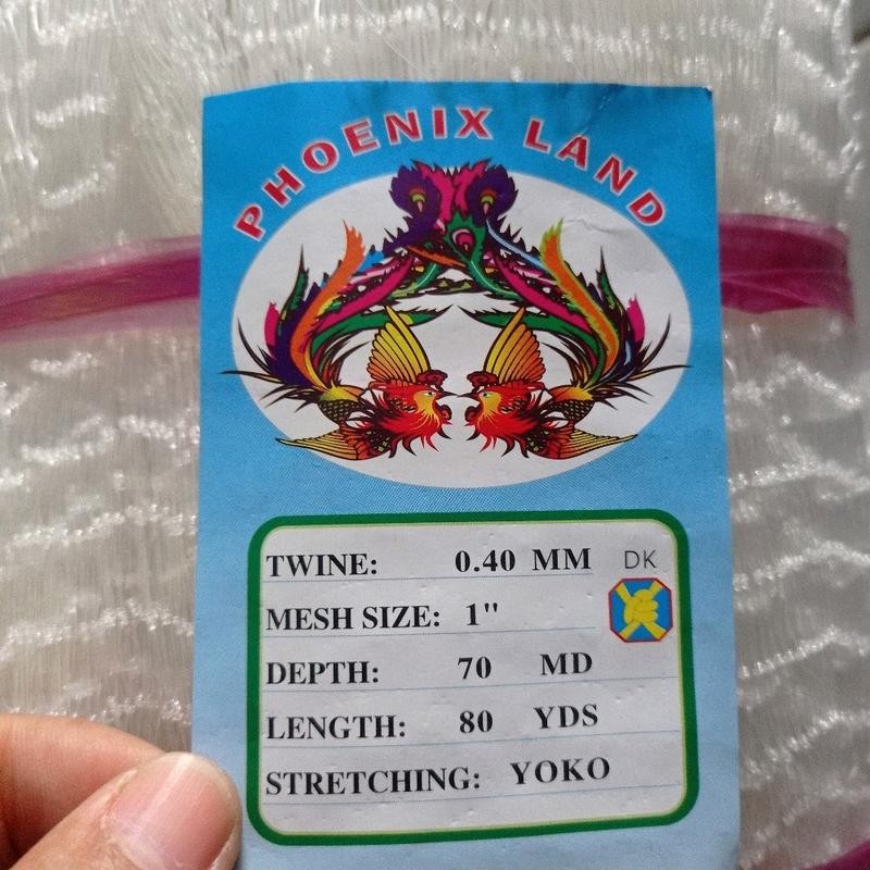 Jaring ikan senar 0.40 1 inchi 70md/80yds yoko jaring ikan bahan jala
