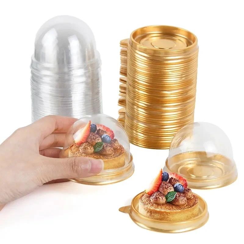 

20/50Pcs Mini Dessert Cake Box Container Transparent Cupcake Pastry Baking Packaging Boxes Wedding Party Supplies Gift