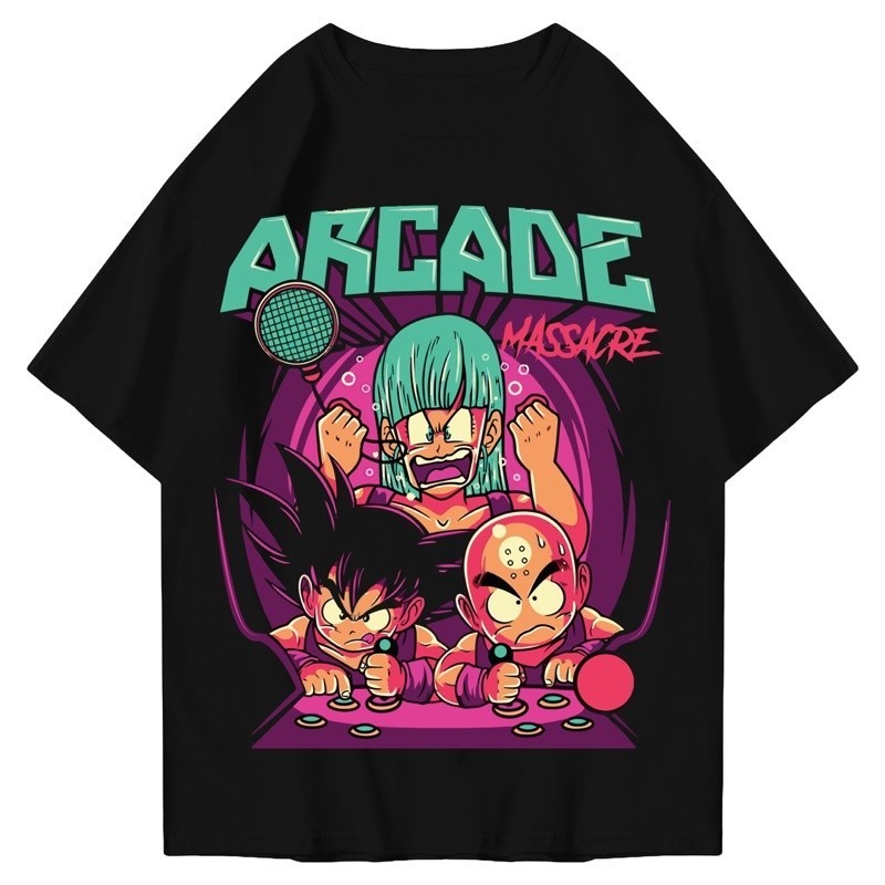 MCM Oversized Dragonball Arcade Tshirt Kaos Streetwear Unisex Tee kaos kaos kartun