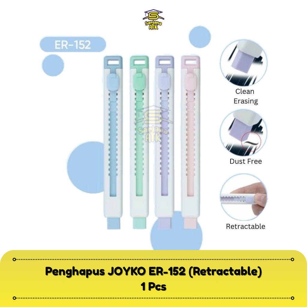 

Penghapus Pensil / Stip Karet / Eraser Pensil JOYKO ER-152 Retractable