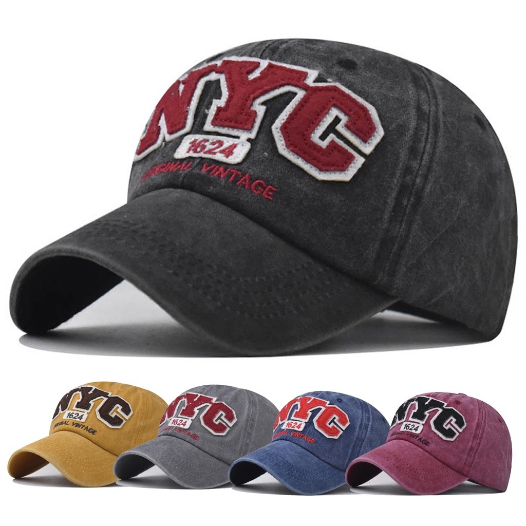 Topi Baseball NYC 1624 Original Wash Import Premium Quality Casual Sporty Distro Vintage Style Olahr