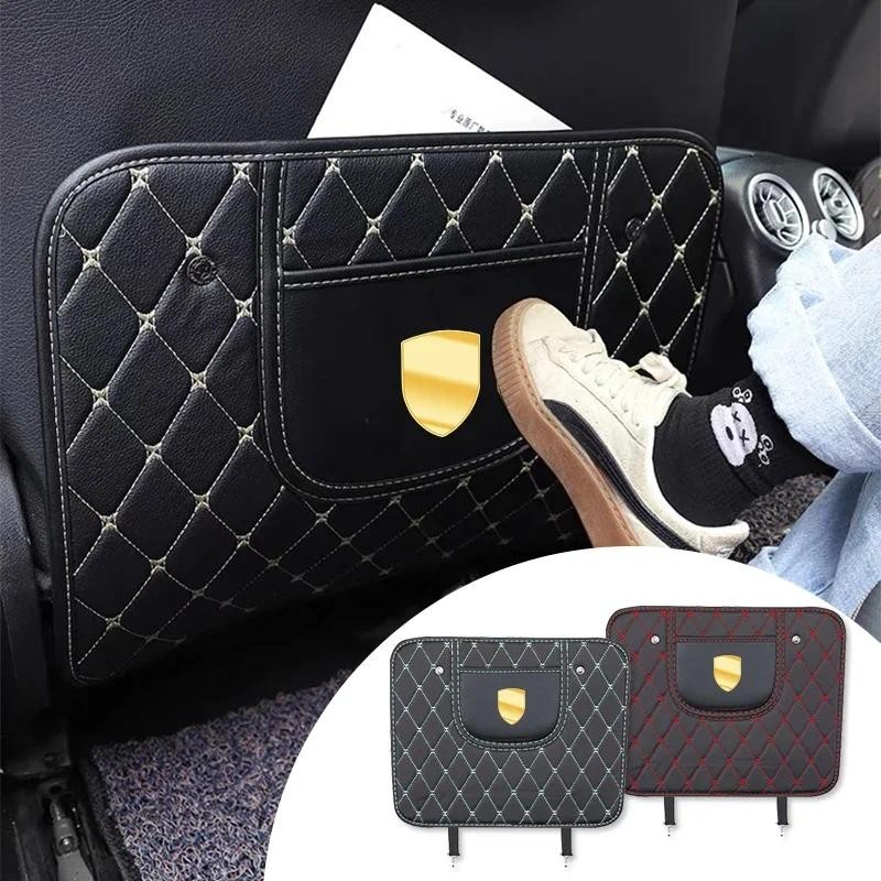 PU Leather Cover Auto Seat Cover Anti Kick Mat Pad Seat Cover For Porsche 918 911 718 Taycan Panamer