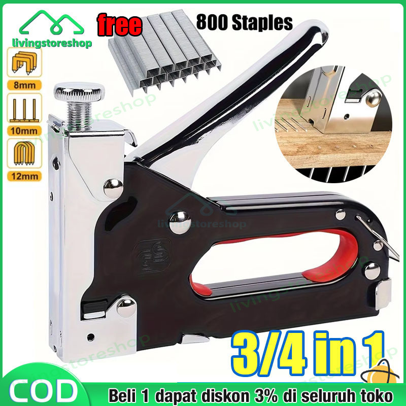 

Gratis 800 paku 4 In 1 Pistol Kuku Pistol Stapler Konstruksi Konstruksi Furnitur DIY Pelapis Pelapis Pistol Stapler Multifungsi Pistol Stapler Dekorasi Rumah Alat Pertukangan