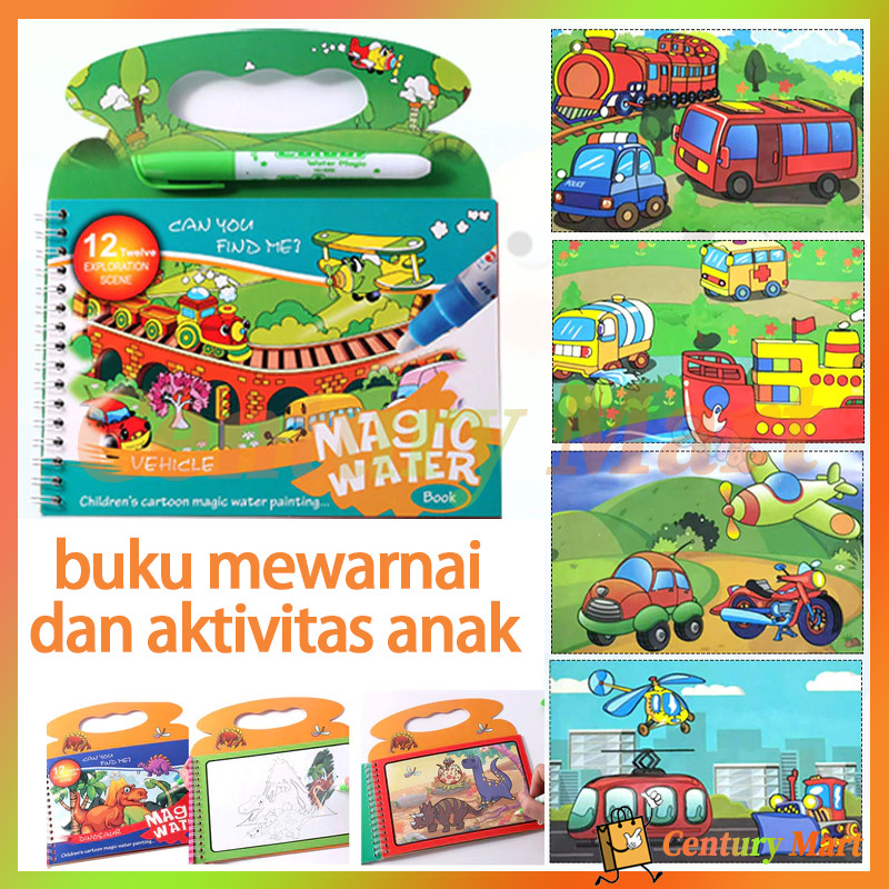 

CM magic water painting and activity book / buku mewarnai dan aktivitas anak