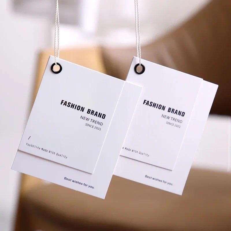 

100pcs Simple Garment Tags Luxury Clothes Tag Custom High-end Universal Women's Clothing Hangtags Price Tag Custom Metal Buckle