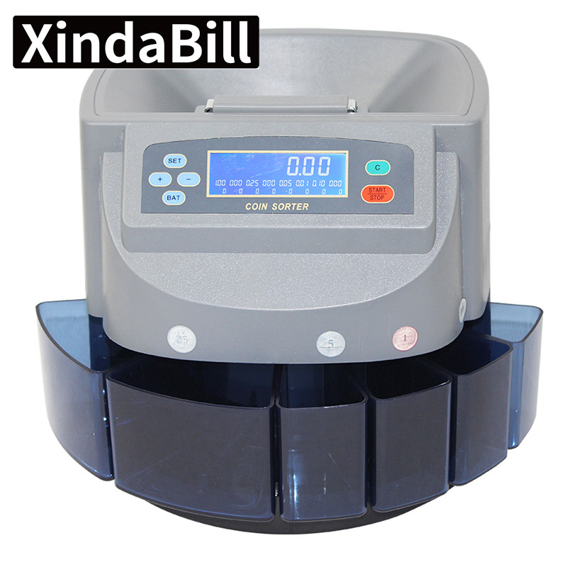 SAR EUR USD BRL TRL Coin Multi Currency Coin Sorter Counter Machine for Bank Shop XD-9005 Counting V