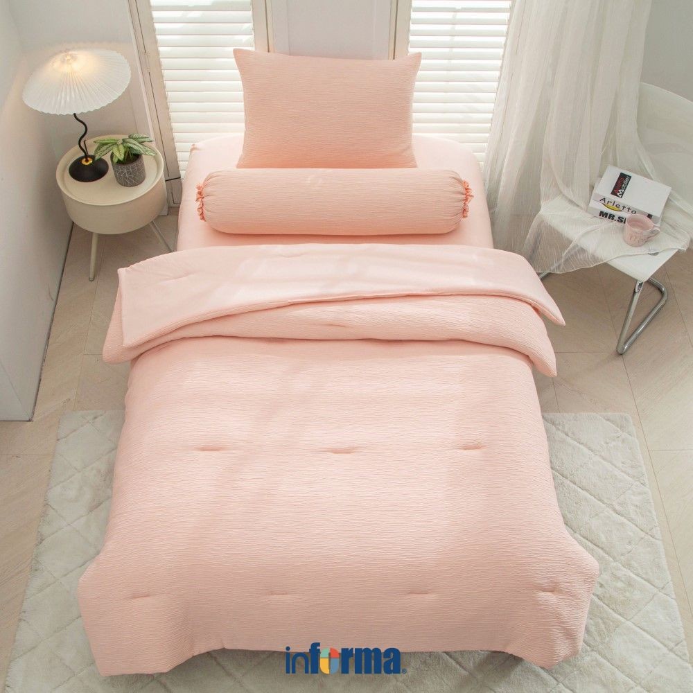 Informa Set Seprai Microfiber Gauze Hijau Peach Biru Cokelat King Queen Single 180x200 160x200 120x2