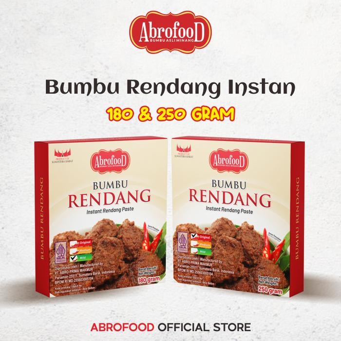 

[Best Seller]Promo BUMBU RENDANG INSTANT ABROFOOD 250 GR (PCS) - ORIGINAL