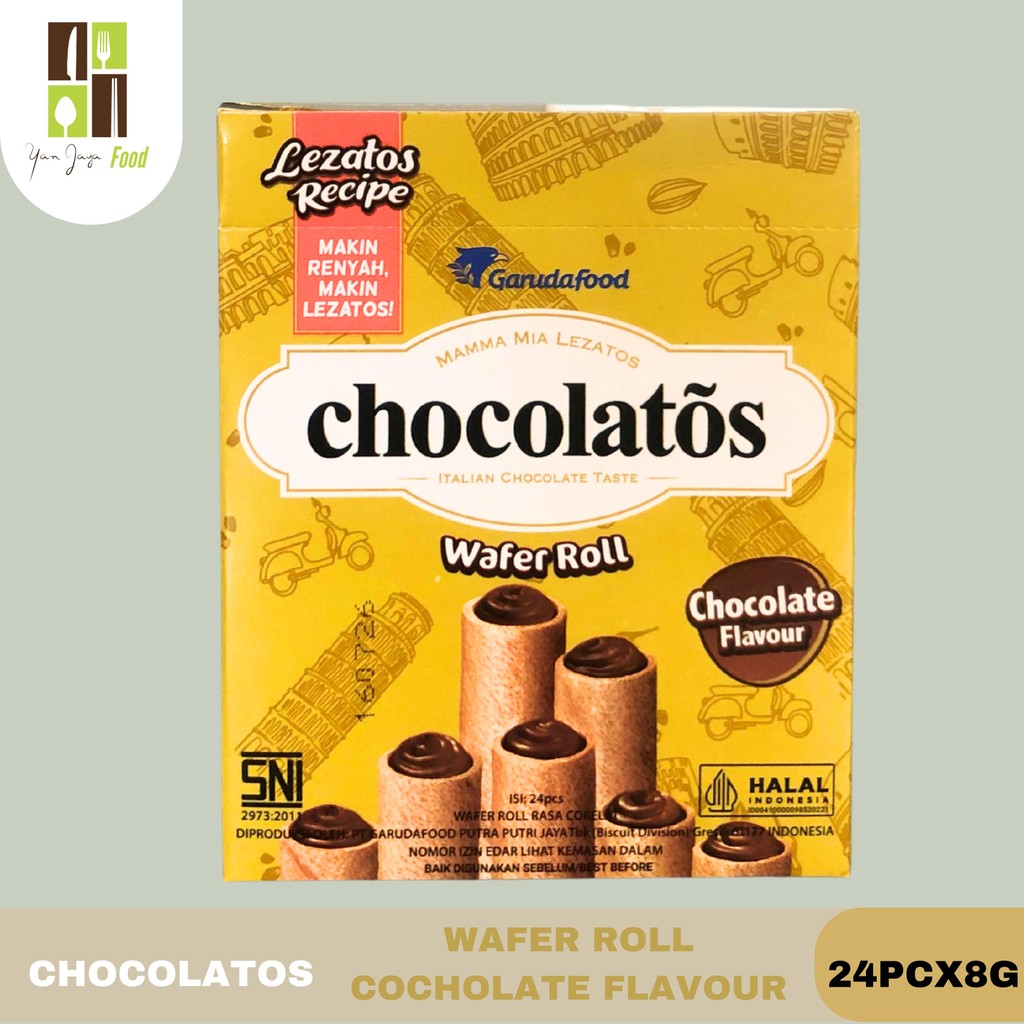 

Chocolatos Wafer Roll 1BOX/24pc x 8g Coklat wafer Roll
