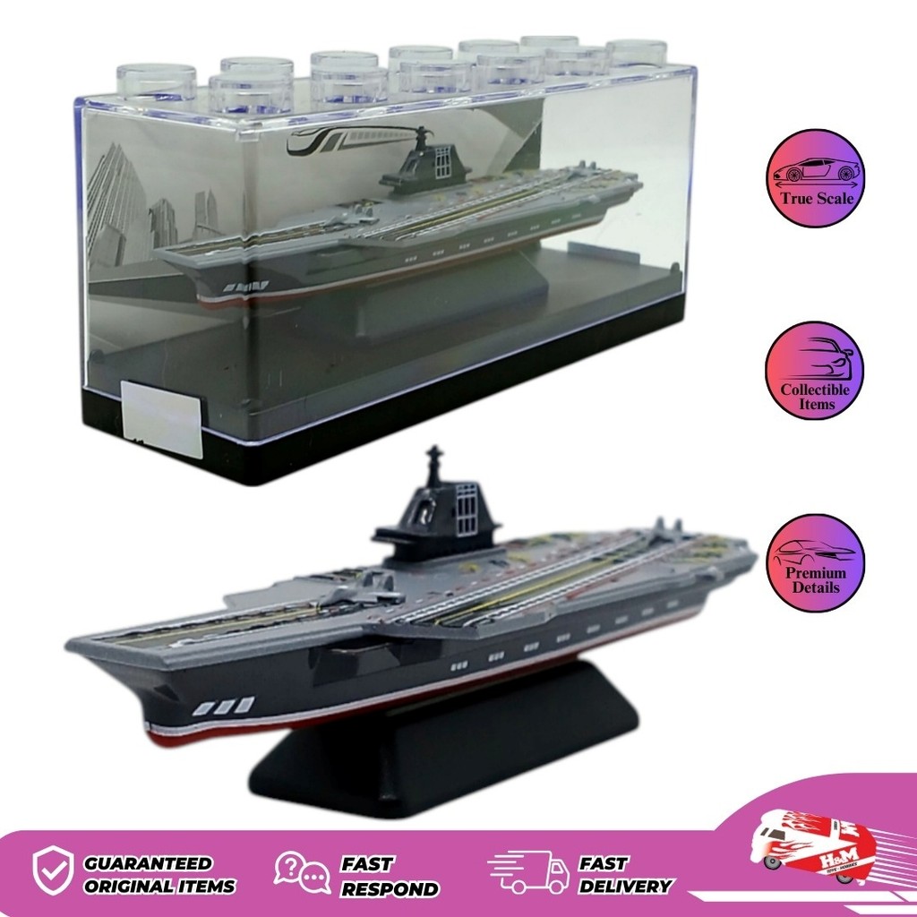Diecast Kapal Aircraft Carrier (4) - Mainan Kendaraan Kapal Perang - Kemasan Acrilic
