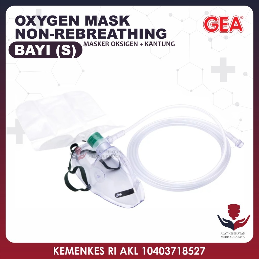Masker Oksigen Non Rebreathing GEA Baby Oxygen Mask Kantong Bayi