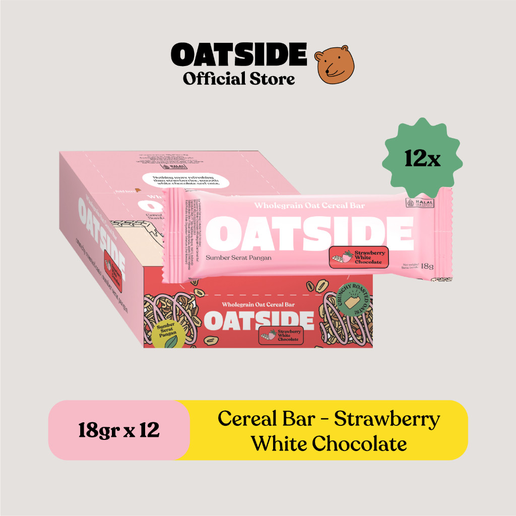 

OATSIDE Oat Cereal Bar Strawberry White Chocolate 18gr​ (12pcs)