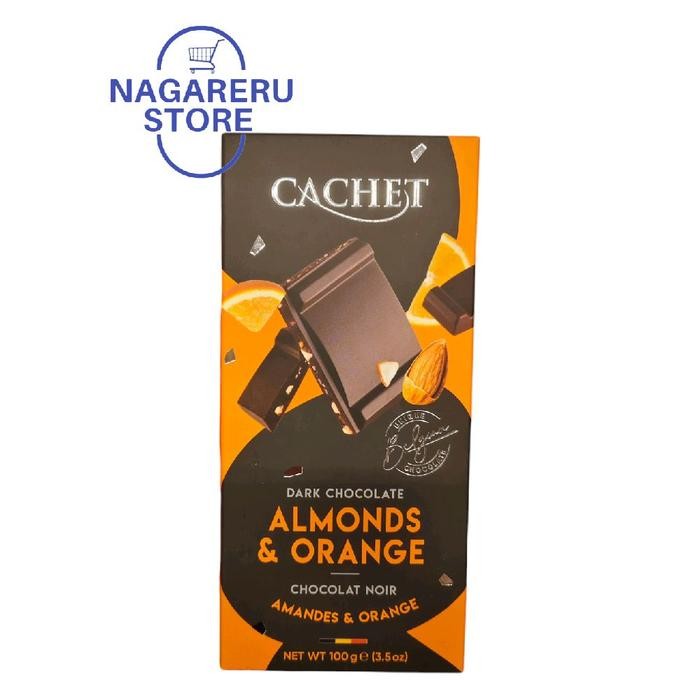 

Cachet dark chocolate almonds and orange 100gr