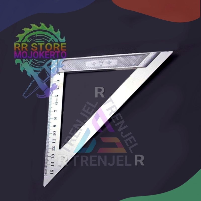 

☆ TRNJRR ☆ PENGGARIS SIKU SEGITIGA 0 - 150 MM ALUMINIUM STAINLESS - NEW PRODUK