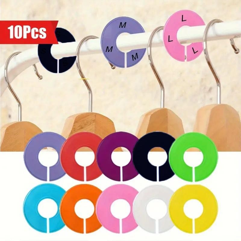 

10Pcs Plastic Clothing Rack Size Dividers Round Hangers Closet Dividers Garment Tags Size Marking Ring