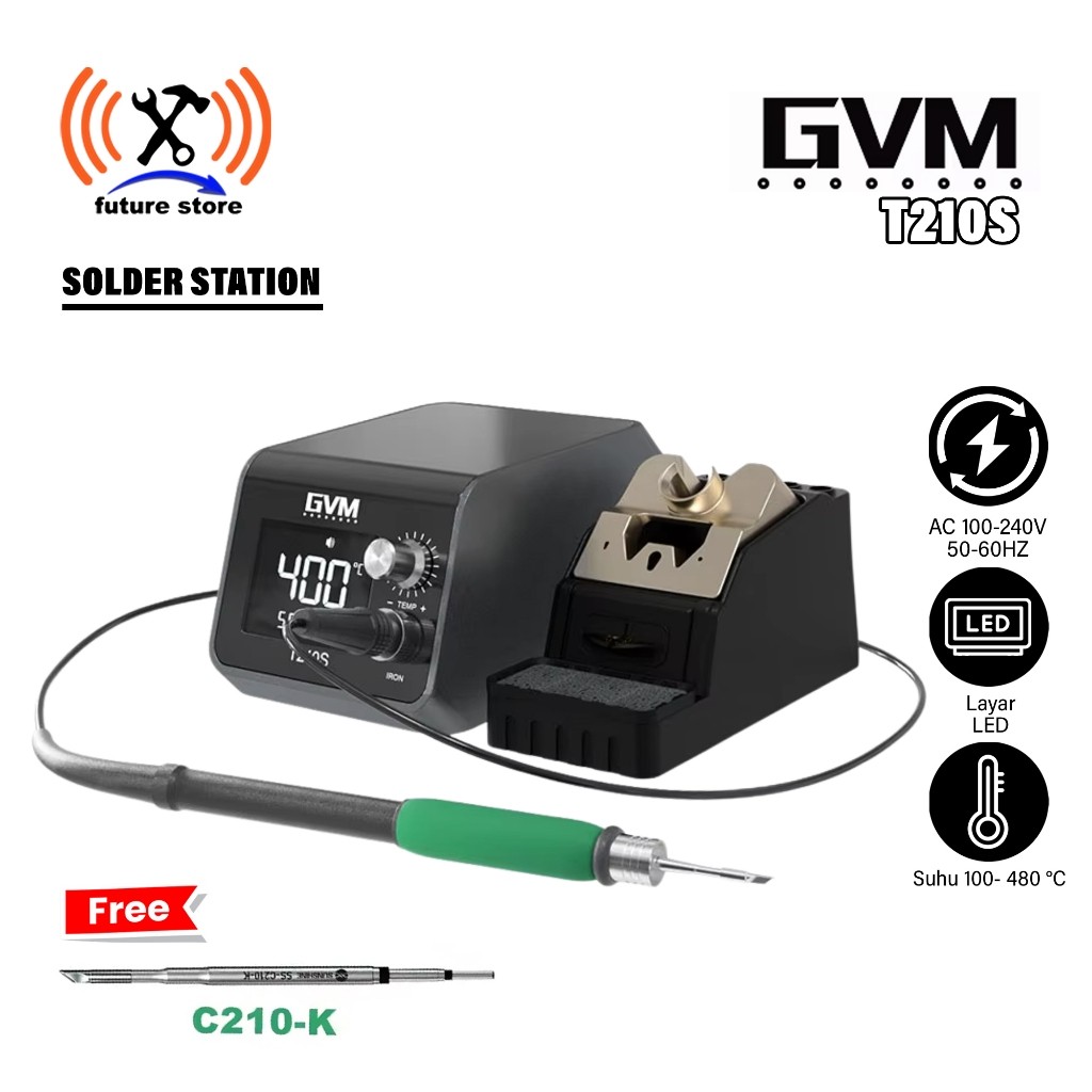 GVM T210S SOLDER STATION ORIGINAL - SOLDER LAYA LED LCD - SOLDER CEPAT PANAS TEKNISI PONSEL HANDPHON