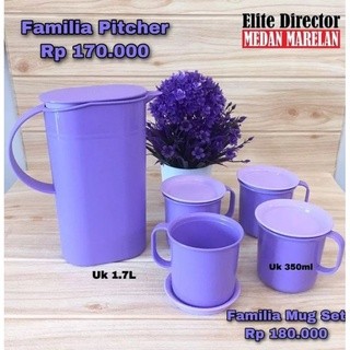 [BIG SALE] PROMO Tupperware  Familia MUG dan PITCHER Ungu total 5pcs