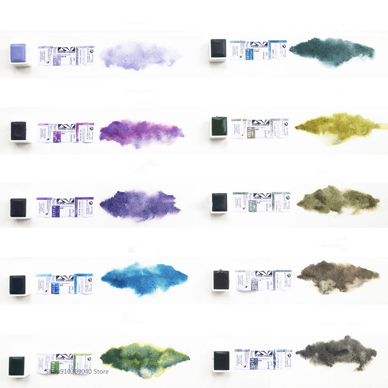 

Super Vision Layered Color Watercolor Pigment Solid Water Color Paint Half Pan for Painting Art Supplies for Artist