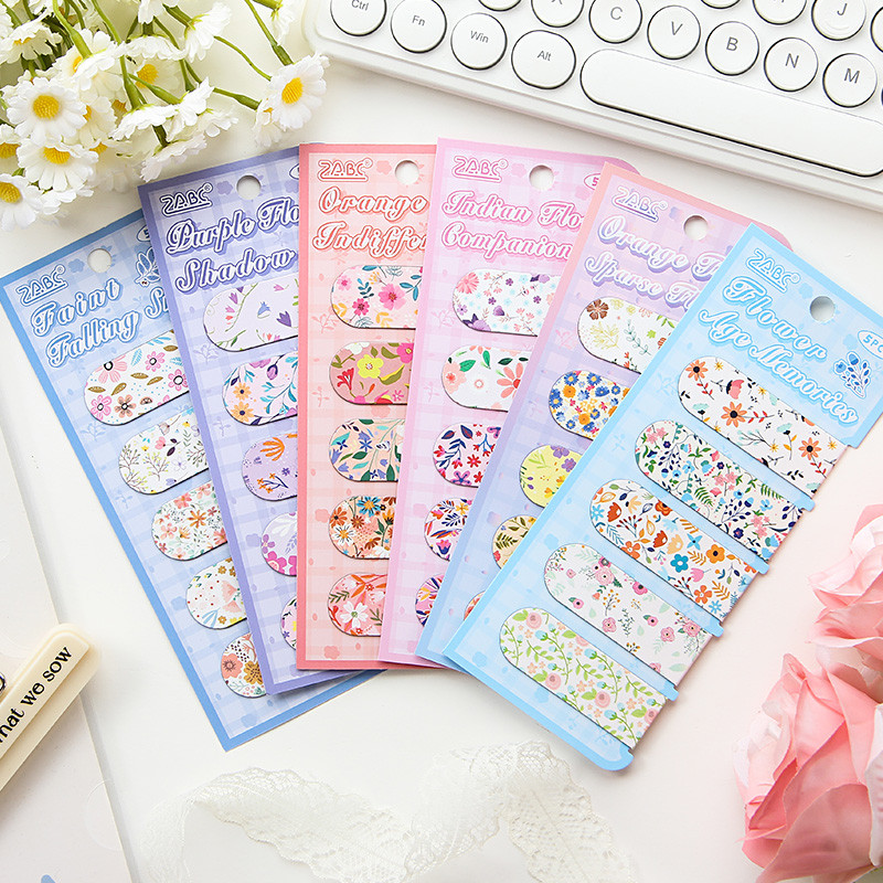 

5pcs Rich Colorful Floral Magnetic Bookmarks Set Multi Flower Page Clips Book Marker Unique Reading Gift A7709