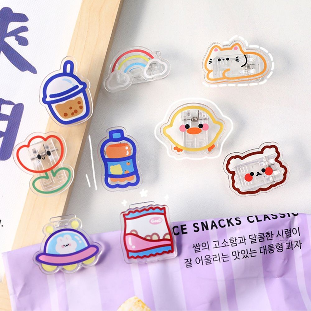 

1pc Cartoon Acrylic Clip Girl Small Clips Decoration Photo Student Stationery Paper Folder Clip