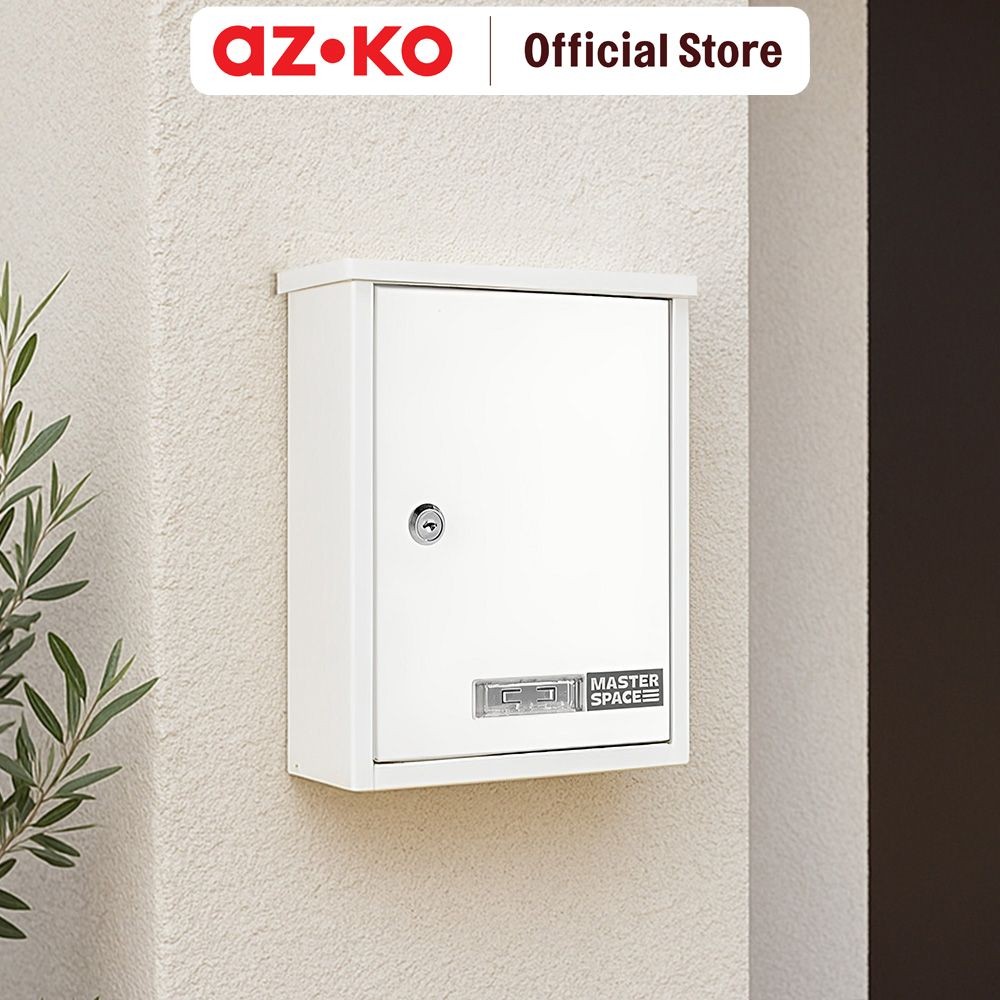 AZKO Masterspace 22x7.5x30 cm Kotak Surat Dinding - Putih Mailbox Kotak Pos Kotak Surat Tahan Cuaca