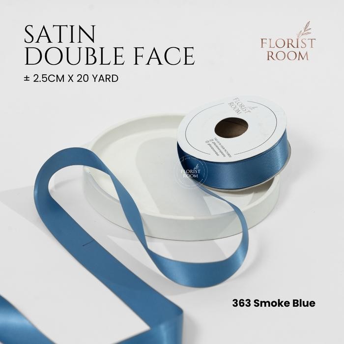 

promo Pita Satin Double Face ±2.5cm x 20yard Blue Series - 363 Smoke Blue terlaris