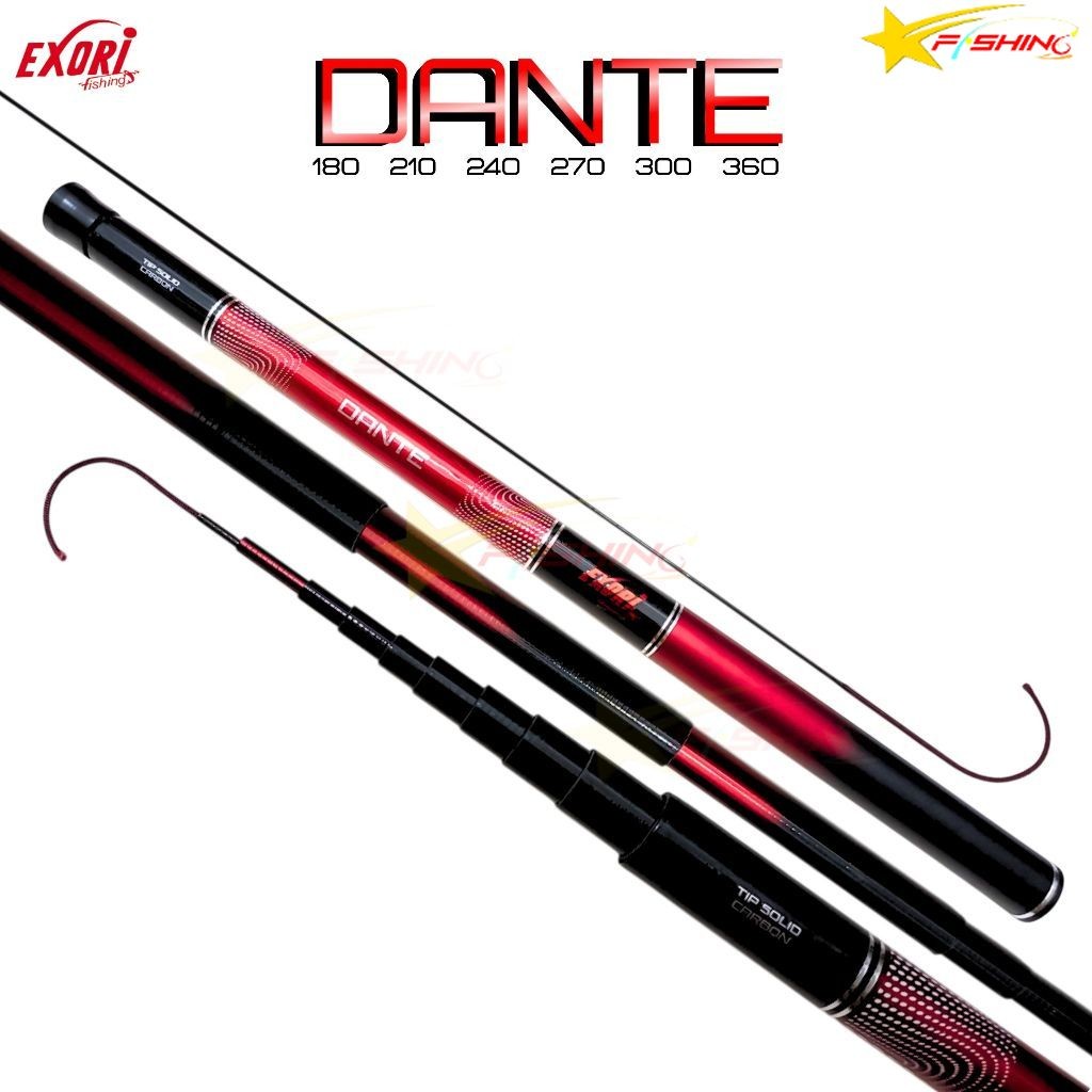 StarsFishing Joran Tegek EXORI Dante 180 210 240 270 300 360 Carbon Pole Ruas Pendek Ujung Solid