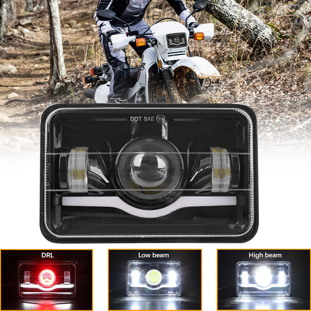 Projector 4"x6" LED Headlight H4656 H4651 LED Headlamp for Honda XR650L 1993-2013 XR250L XR650R XR40