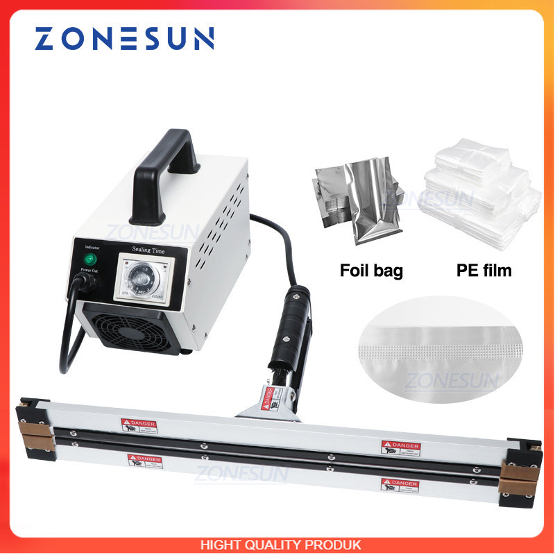 

BEST QUALITY ZONESUN Instant Hot Plier Portable Impulse Sealer Sealing Machine for Aluminum Vacuum Composite Film Mask Packaging Machine