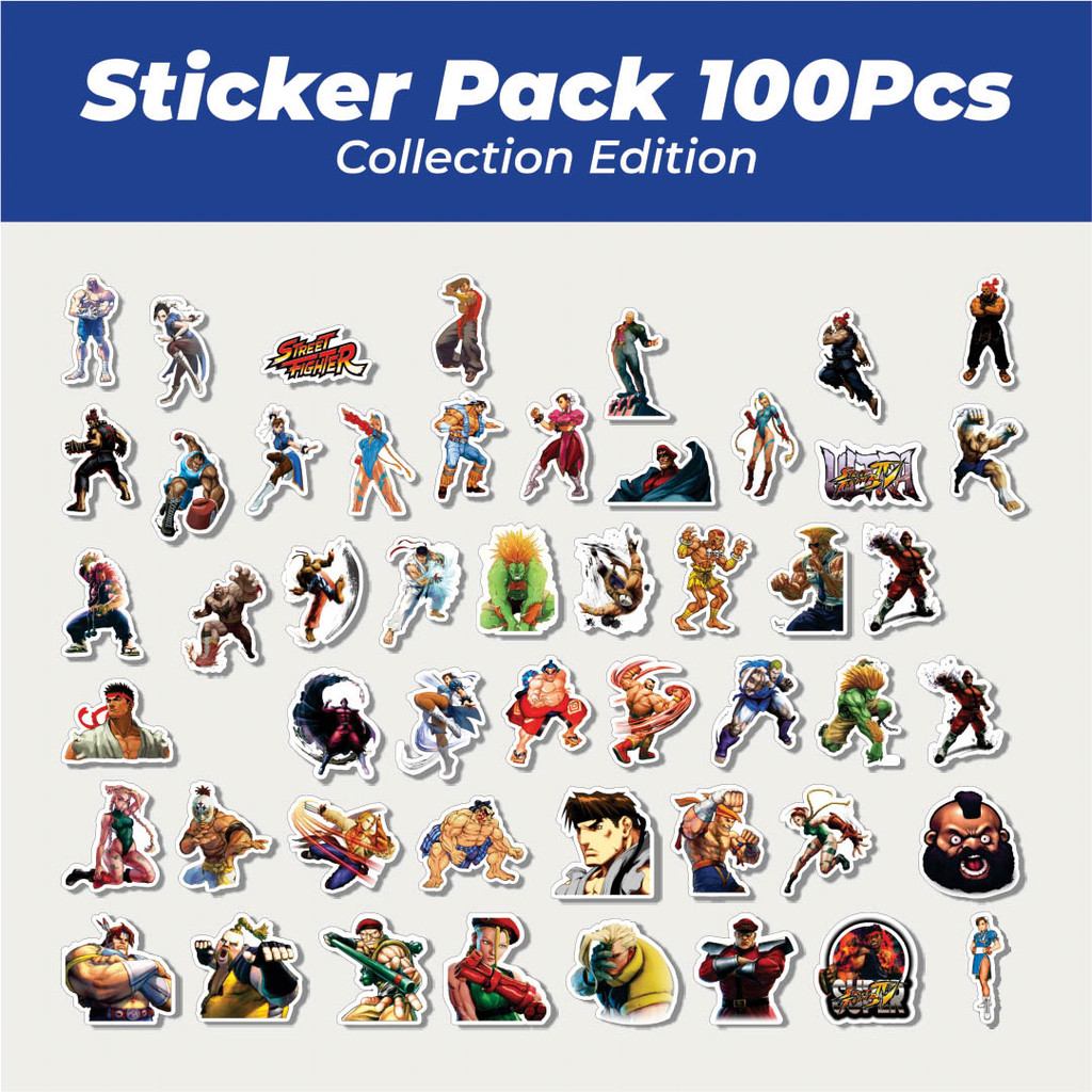 

Hot Stiker Video Game Series Street Fighter Character Mix 5 Lucu Anti Air Stikers Berperekat Waterproof Sticker Decal Buat Motor Helm Buku Journal Koper Casing HP Laptop Botol Minum