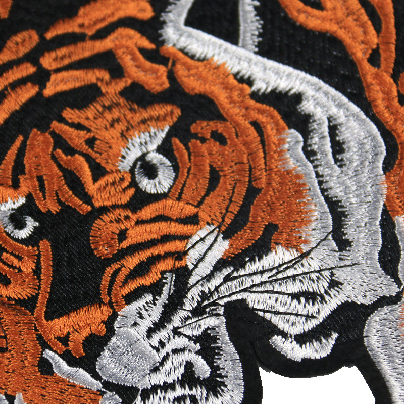 

Big Tiger Embroidery Sticker Domineering Tiger Down The Mountain Adhesive Embroidery Clothing Accessories Schoolbag Denim