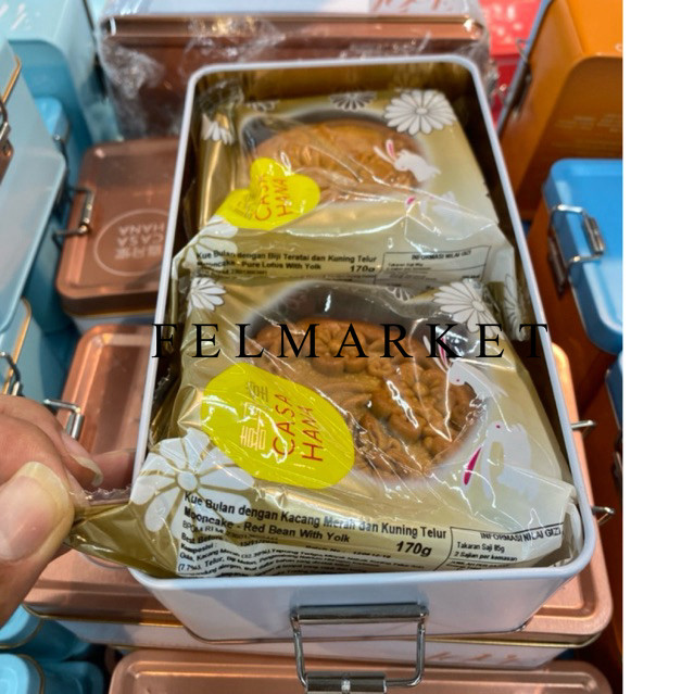 

Kue Bulan Casa Hana Red Bean With Yolk & Pure Lotus With Yolk / Moncake Casahana Isi 2 Pcs / Box