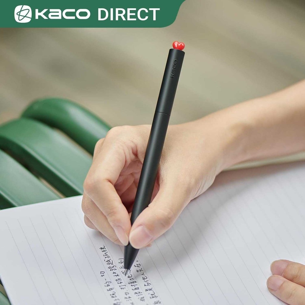 

JKMLLCM Kaco Pena Pulpen Gel Dual Ballpoint Black Ink Heart Deco 0.5mm 1 PCS - K1055